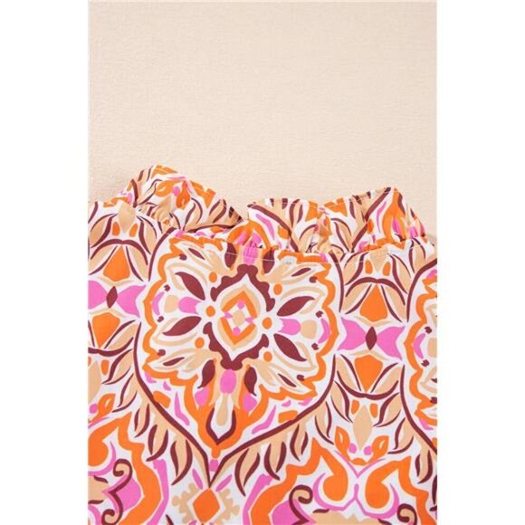 Printed Tie Neck Long Sleeve Mini Dress - Picture 10 of 10